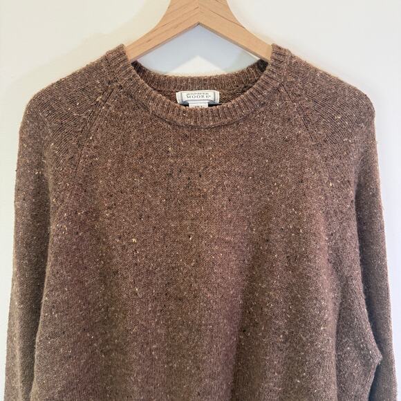 VTG Wool Crewneck Sweater Women's Large Chocolate Brown Jennifer Moore Loop Knit - Picture 5 of 10